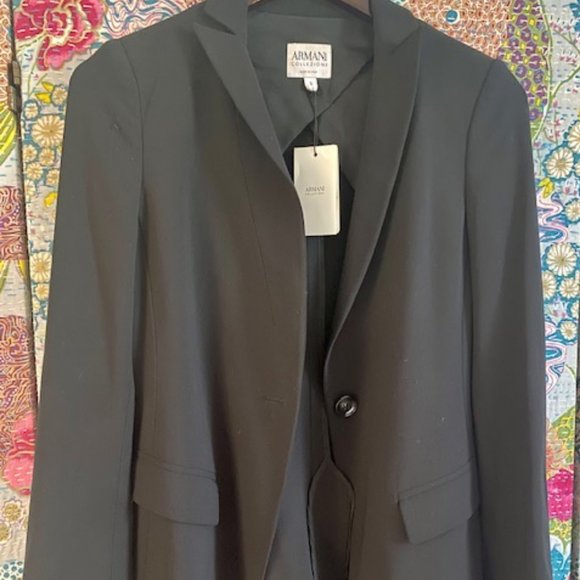 Brand new with tags Armani Collezioni single-button black blazer - Picture 2 of 12